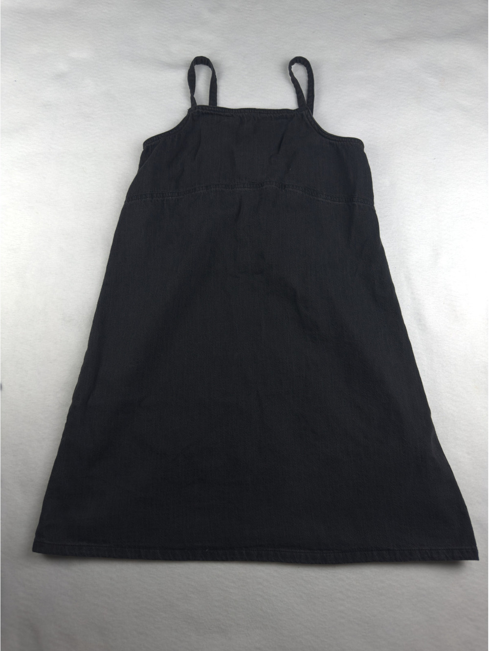Old Navy Girls XL 14-16 Black Denim Smocked Back Spaghetti Strap Dress